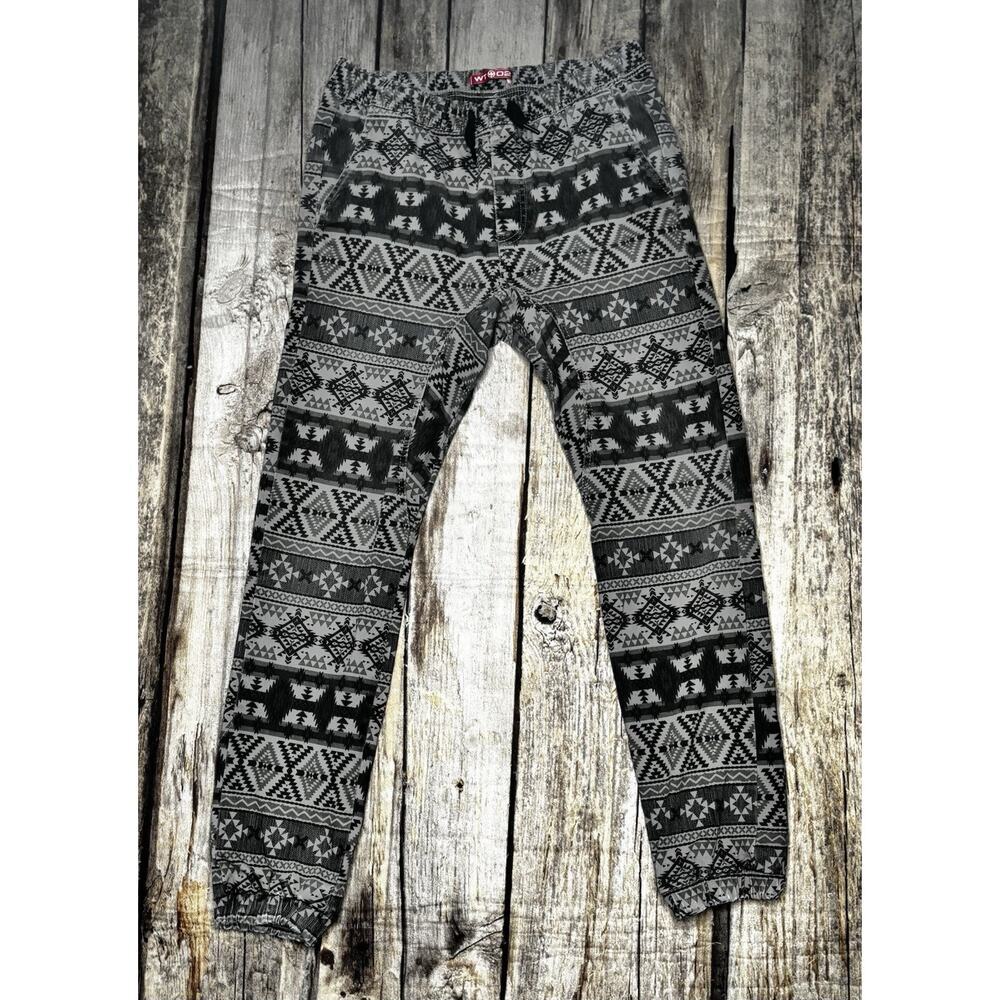 WT02 Men’s Tribal Joggers Drawstring Elastic Waist Size Small